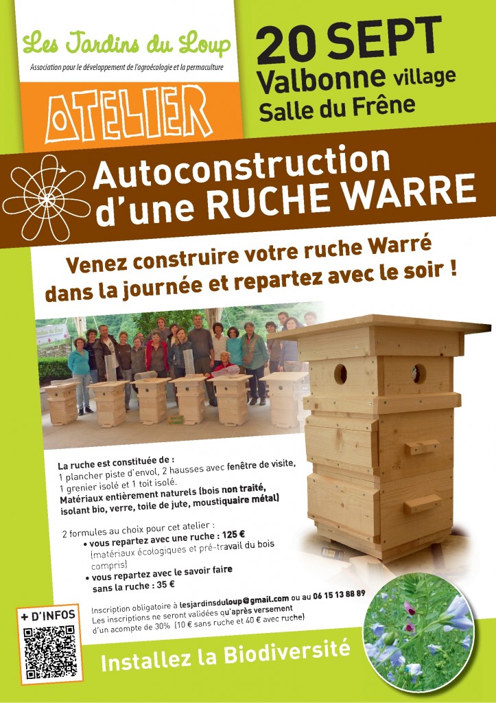 Atelier ruche Warré le 20 septembre à Valbonne